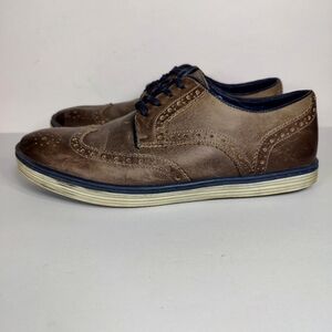 ROAN by BED STU Derby Oxford Rustic Grey Navy Lace Up Leather Men's Shoe Size 10